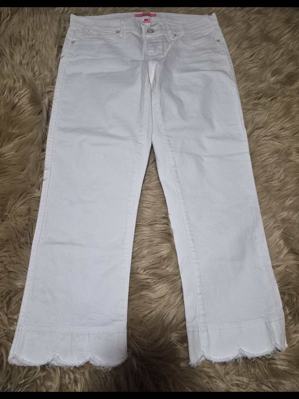 Lilly Pulitzer Cropped Scalloped | Frayed Hem Pants Jeans